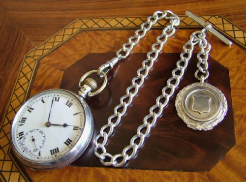 1920s Silver Lagaros Pocket Watch, Record Watch Co