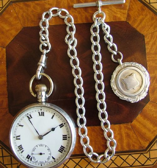 fig 1. 1920s silver Lagaros pocket watch, Record Watch Co