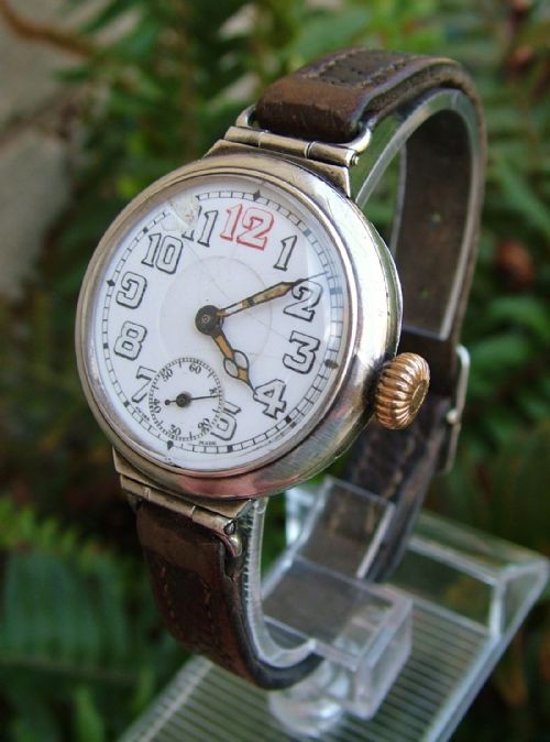 Gents Ww1 Robert Frères Villeret Silver Trench Watch