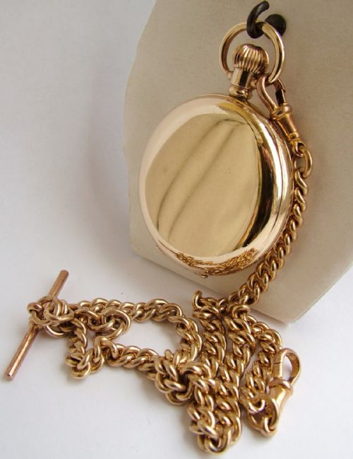 fig 2. Antique Dennison pocket watch and double albert