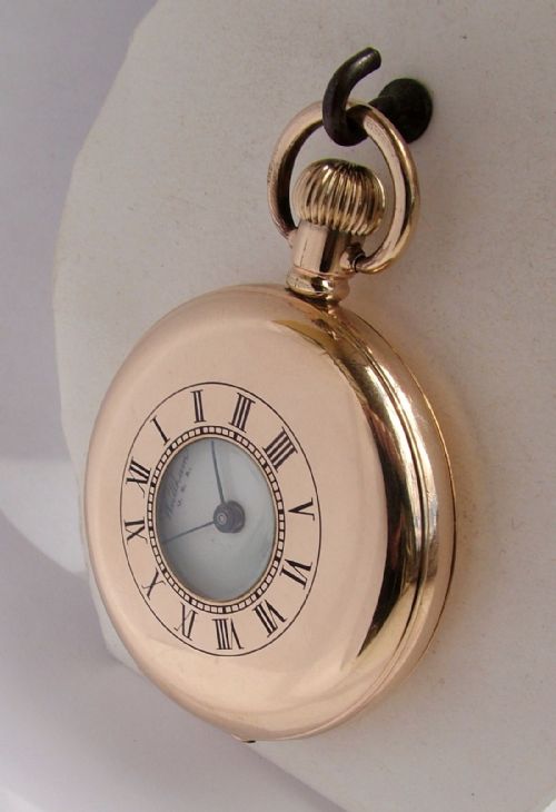 fig 1. Vintage 1928 Waltham Traveler half hunter pocket watch