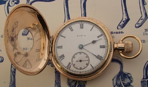 A 1920s Elgin Half Hunter Pocket Watch