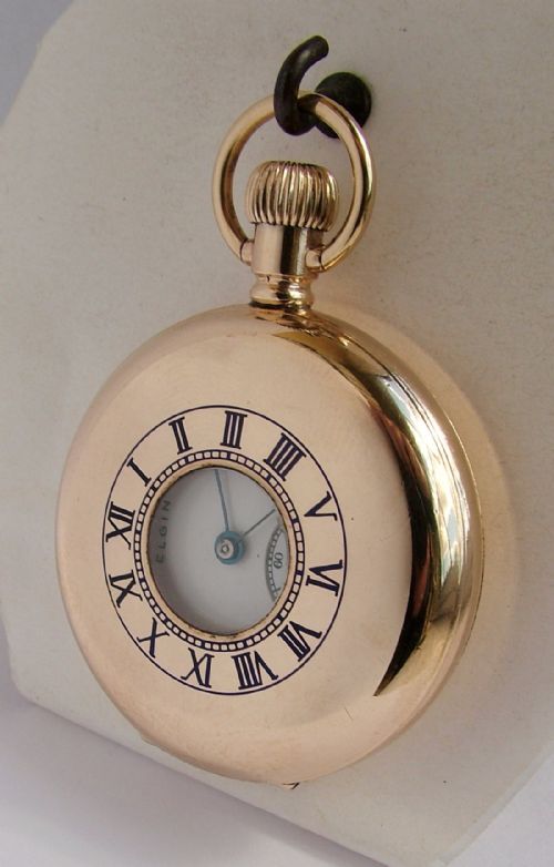 fig 1. A 1920s Elgin half hunter pocket watch
