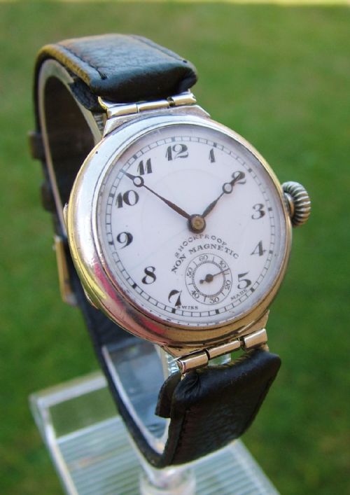 fig 1. A gents silver Rotary wrist watch, 1918