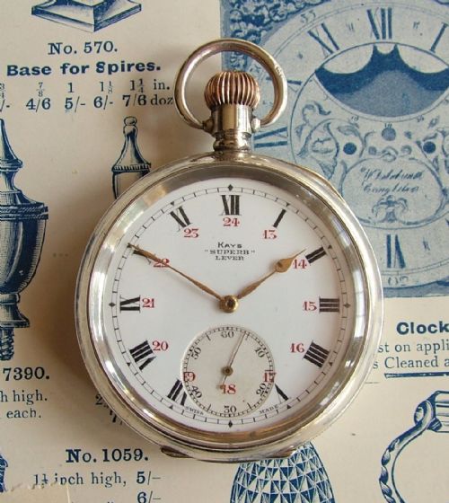 Vintage 1919 Kays "Superb Lever Silver Pocket Watch