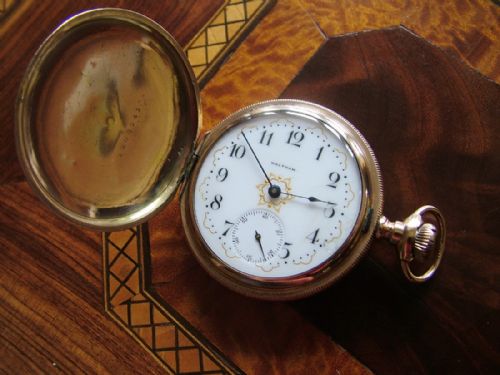 fig 1. Antique P S Bartlett Waltham hunter pocket watch