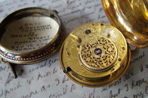 fig 3. Antique pair cased Dwerrihouse pocket watch, c1790s