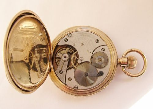 fig 1.  Antique Swiss full hunter pocket watch