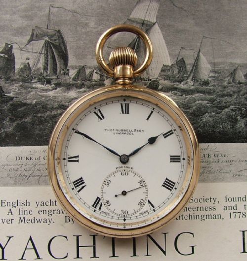 Antique Thomas Russell Premier Stem Winding Pocket Watch