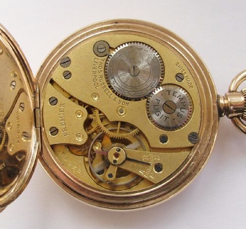 fig 1. Antique Thomas Russell Premier stem winding pocket watch