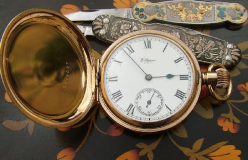Antique Waltham Traveler Full Hunter Pocket Watch