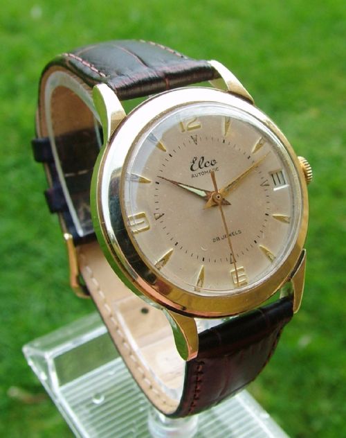 fig 1. A late 1950s Elco 9 carat gold wrist watch