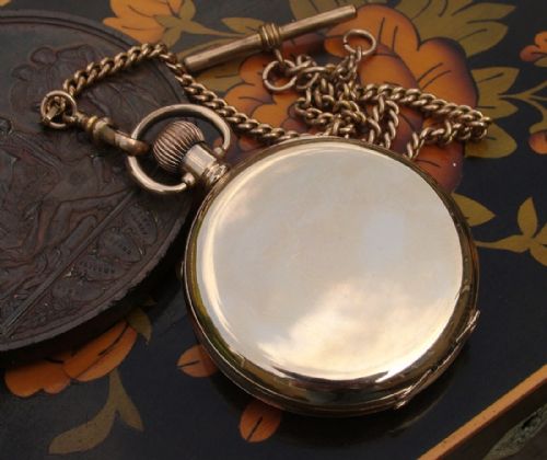 fig 1. 1920s Tavannes open faced pocket watch with chain
