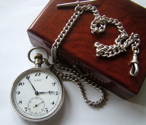 fig 1. A 1930s silver Buren pocket watch from J G Graves