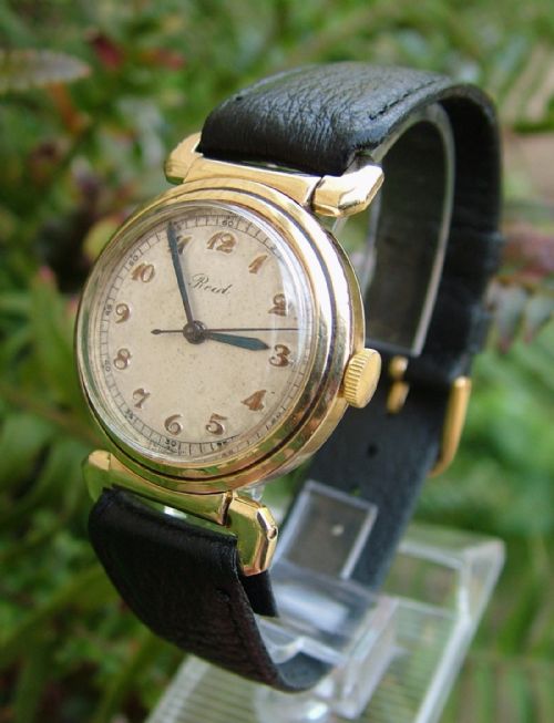 fig 1. A gents 1937 9 carat gold Movado wrist watch