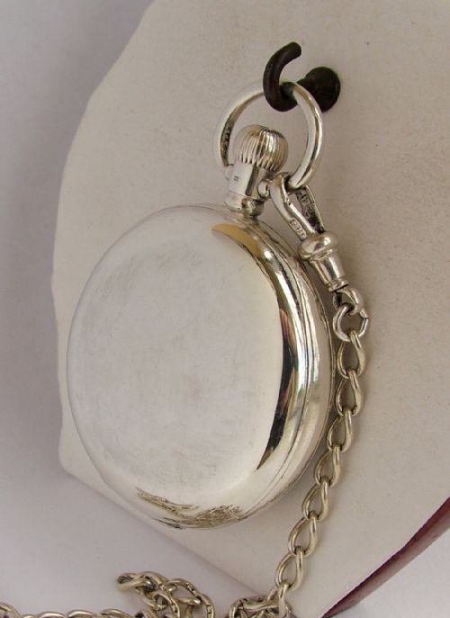 fig 2. A vintage 1920s silver Record pocket watch & chain.