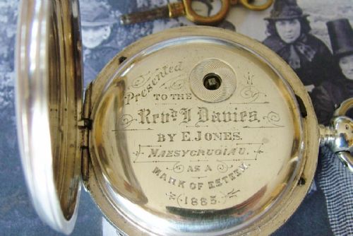 fig 2. An antique silver fusee pocket watch and chain