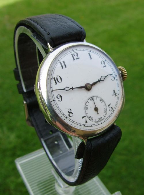 fig 1. A gents 1920s silver Dimra wrist watch
