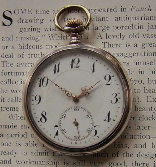 A Vintage 1920s Swiss Silver Pocket Watch