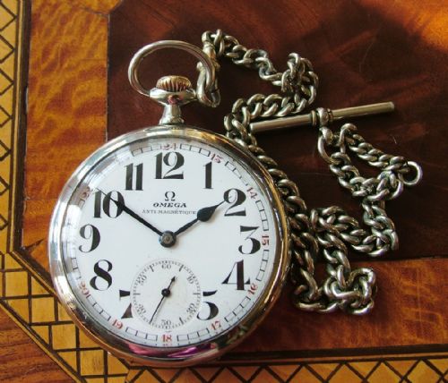 A 1920s Omega Pocket Watch and Chain