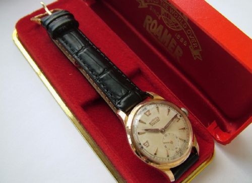 A Gents Boxed 1950s Roamer Popular Wrist Watch