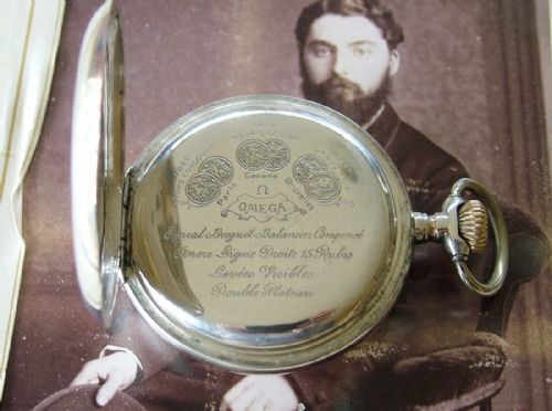 fig 2. An antique silver Omega pocket watch