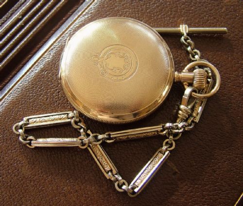 fig 1. Antique Waltham Traveler hunter pocket watch