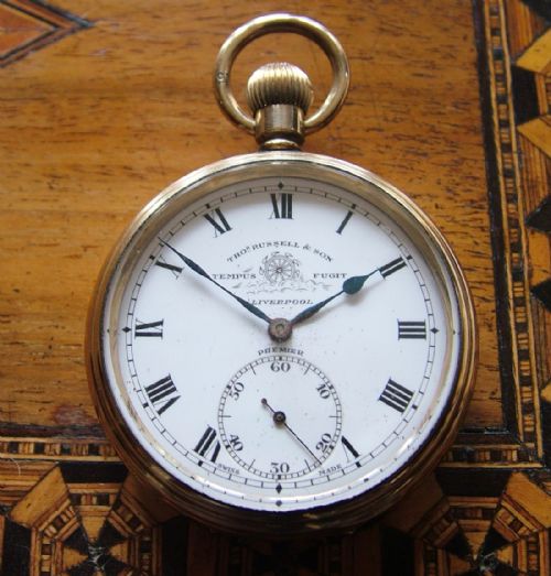 Early 20th C Thomas Russell Premier Pocket Watch