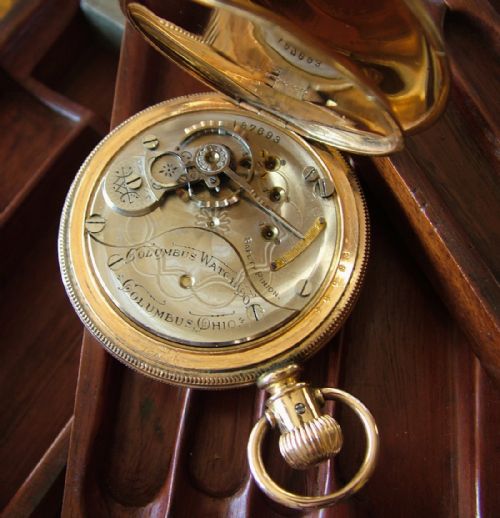 fig 3. Antique Columbus full hunter pocket watch, 1890