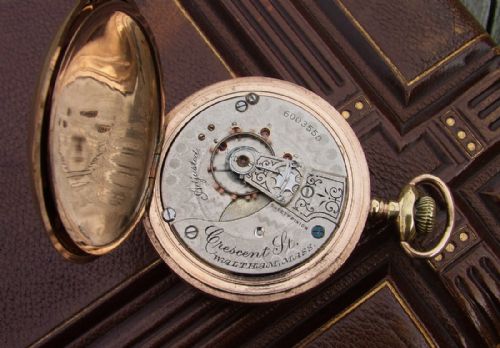 fig 1. Waltham Crescent St (railroad) full hunter pocket watch