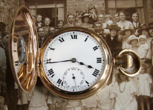 fig 1. A 1920s Swiss half hunter pocket watch