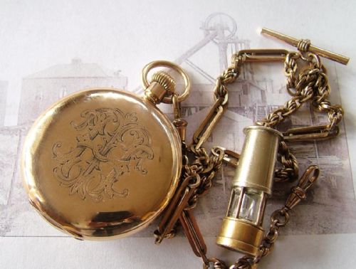 fig 1. Waltham half hunter pocket watch, coal mining link