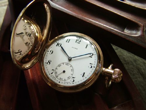 1930s Cyma Full Hunter Pocket Watch, Tavannes
