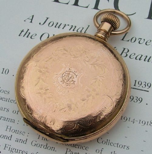fig 1. Antique Waltham Traveler full hunter pocket watch