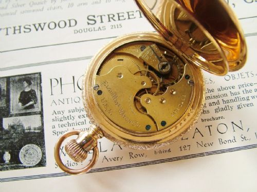 fig 1. An antique Elgin full hunter pocket watch, 1897