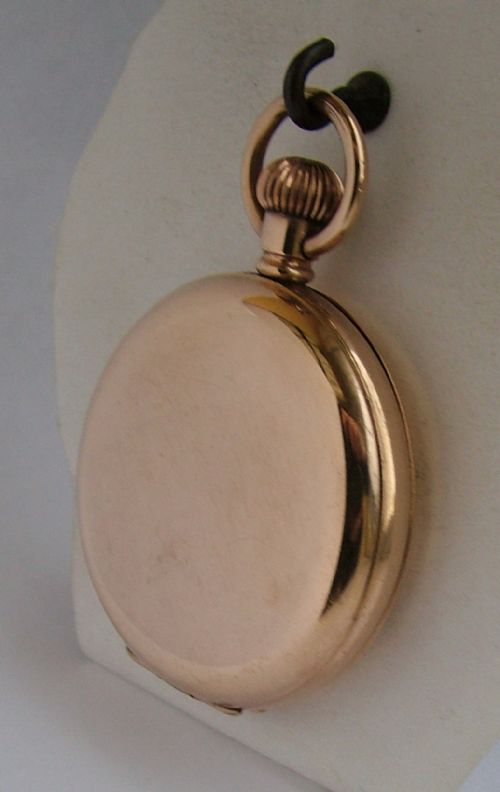 fig 1. Antique English gold plated full hunter pocket watch