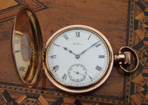 fig 1. An antique Waltham half hunter pocket watch, 1908
