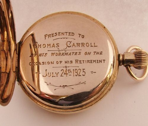 fig 2. A 1920s Record half hunter pocket watch.