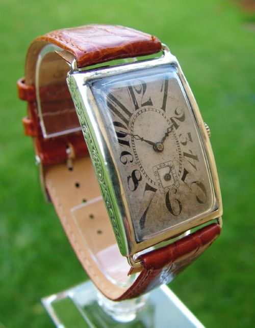 fig 1. A gents 1927 silver Art Deco wrist watch