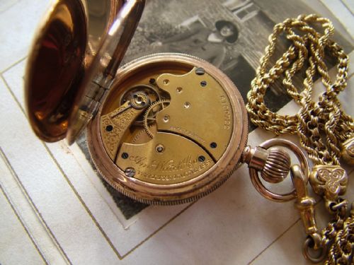 fig 2. A lady's antique Waltham fob watch and albertina