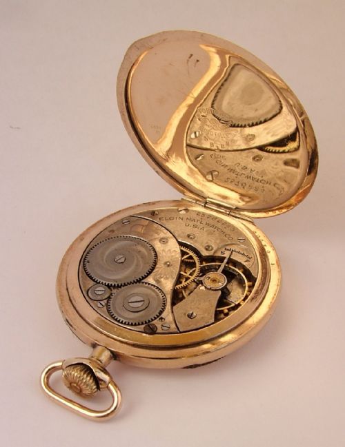 fig 2. Vintage 1920s Elgin pocket watch.