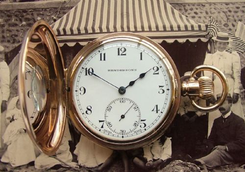 fig 1. 1920s Vertex half hunter pocket watch