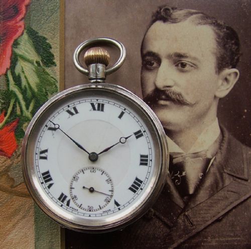 A Silver 1930s Buren Pocket Watch