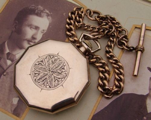 fig 3. Charming 1930s Tavannes pocket watch and chain