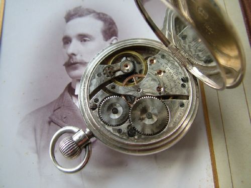 fig 1. Good quality silver Waltham pocket watch, 1903