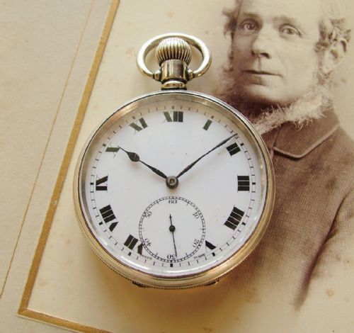 Antique Silver Pocket Watch, Dimier Freres, 1915