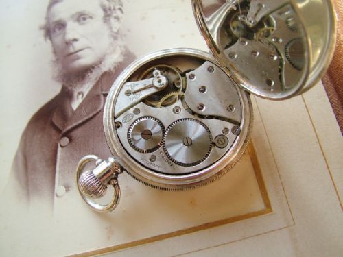 fig 1. Antique silver pocket watch, Dimier Freres, 1915