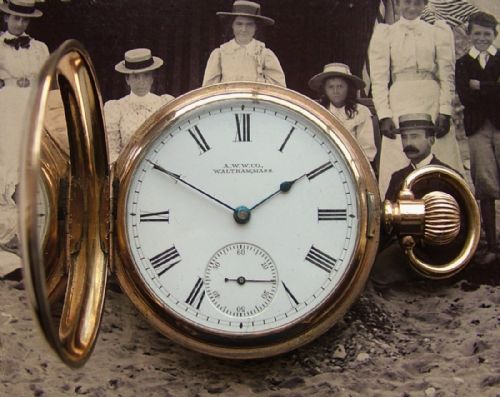 1902 Waltham Traveler Full Hunter Pocket Watch.