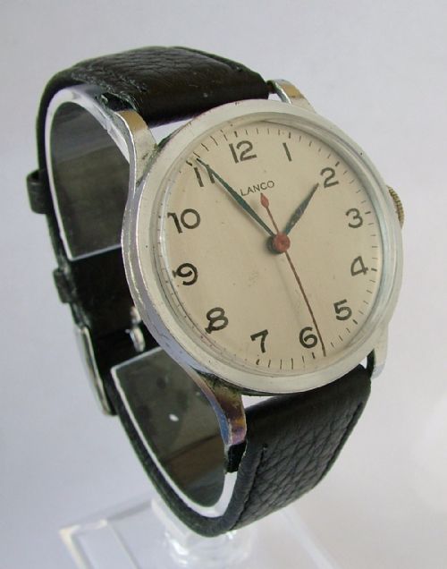 fig 1. A gents WW2 era military style Lanco wrist watch