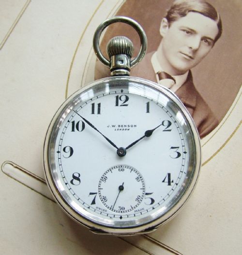 1930s Silver Cyma Pocket Watch for J W Benson